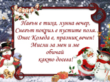 Навън е тиха, лунна вечер